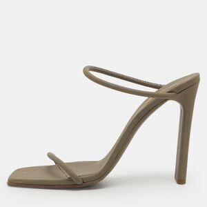 Yeezy Season 6 Size 37.5 Green Leather Slide Sandal